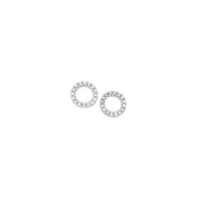 Sterling-Silver-Cubic-Zirconia-Fine-Circle-Stud-Earrings on sale