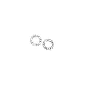 Silver-CZ-Circle-Stud-Earrings on sale