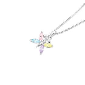 Silver+Pastel+CZ+Butterfly+Pendant