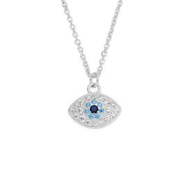 Silver+CZ+Evil+Eye+Pendant