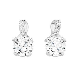 Sterling+Silver+CZ+Kiss+Earrings