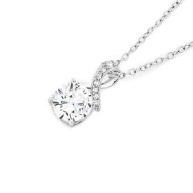 Sterling+Sterling+Silver+Cubic+Zirconia+Kiss+Pendant