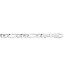 Sterling-Silver-19cm-Fancy-Diamond-Cut-31-Figaro-Bracelet on sale