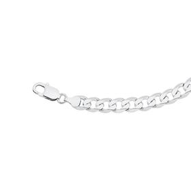 Silver+20cm+Diamond+Cut+Bevelled+Curb+Braclet