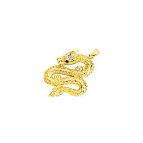 9ct+Gold+Diamond+%26+Black+Sapphire+Dragon+Pendant