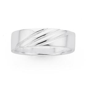 Silver-6mm-Triple-Diagonal-Stripe-Band on sale