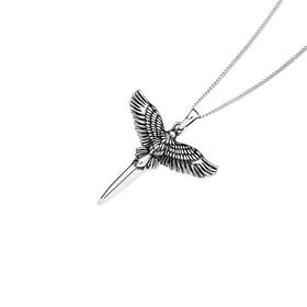 Silver+Oxidised+Eagle+%26+Dagger+Pendant