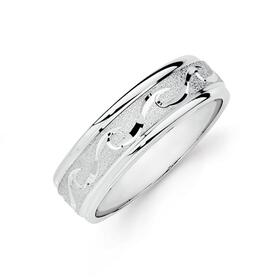 Silver-Satin-Centre-Wave-Ring on sale