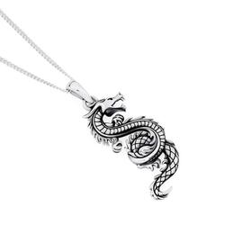 Sterling+Silver+Oxidised+Dragon+Gents+Pendant