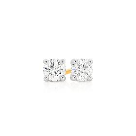 Alora+14ct+Gold+1%2F2+Carat+TW+Lab+Grown+Diamond+4+Claw+Stud+Earrings