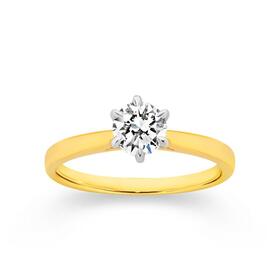 Alora+14ct+Gold+1+Carat+Lab+Grown+Solitaire+Diamond+Ring