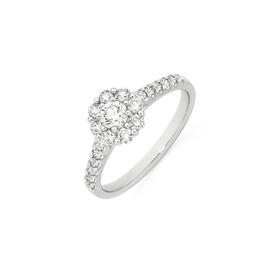 9ct-White-Gold-Diamond-Flower-Cluster-Ring on sale