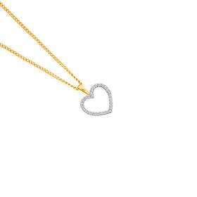 Exquisites-9ct-Gold-Diamond-Small-Open-Heart-Pendant on sale