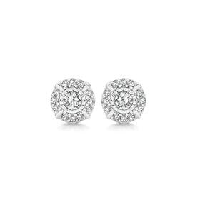 9ct-Two-Tone-Gold-Diamond-Round-Frame-Stud-Earrings on sale