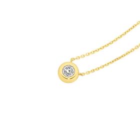 9ct+Gold+Diamond+Bezel+Set+Necklet