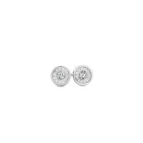 9ct-White-Gold-Diamond-Bezel-Stud-Earrings on sale