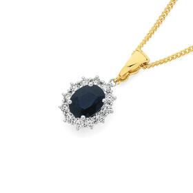 9ct+Gold+Natural+Sapphire+%26+.75ct+Diamond+Royal+Enhancer+Pendant