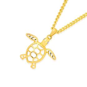 9ct+Gold+Filigree+Turtle+Pendant