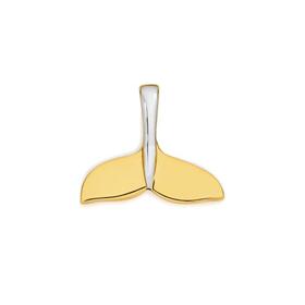 9ct+Two+Tone+Gold+Whale%27s+Tail+Pendant