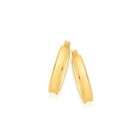 9ct+Gold+15mm+Polished+Concave+Hoop+Earrings