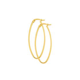 9ct-Gold-15x40mm-Oval-Hoop-Earrings on sale