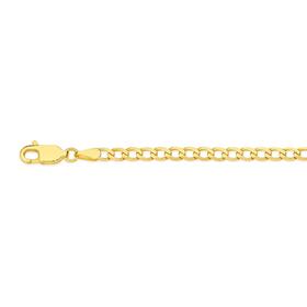 9ct+Gold+55cm+Solid+Curb+Chain