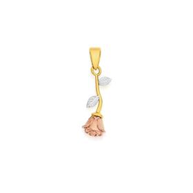 9ct+Tri+Tone+Gold+Rose+Drop+Pendant