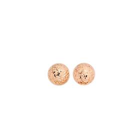 9ct-Rose-Gold-6mm-Diamond-cut-Ball-Stud-Earrings on sale