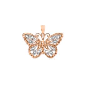 9ct+Rose+Gold+Filigree+Butterfly+Pendant