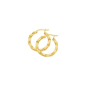 9ct+Gold+15mm+Square+Tube+Twist+Earrings