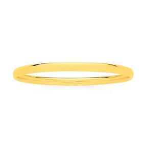 9ct+Gold+65mm+Half+Round+Comfort+Round+Bangle