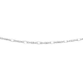 Silver+45cm+Diamond+Cut+%26+Plain+Short+Oval+Link+Chain