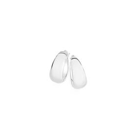 Sterling-Silver-11x16mm-Tapered-Oval-Hoop-Earrings on sale