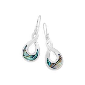 Sterling+Silver+Paua+Shell+Infinity+Drop+Earrings