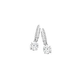 Silver-CZ-Leverback-With-CZ-Drop-Earring on sale