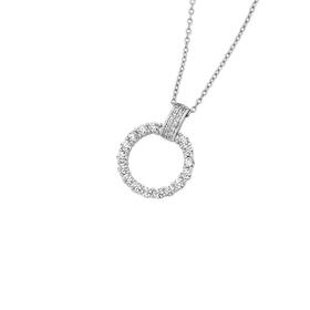 Silver+Cubic+Zirconia+Circle+with+Cubic+Zirconia+Bail+Pendant