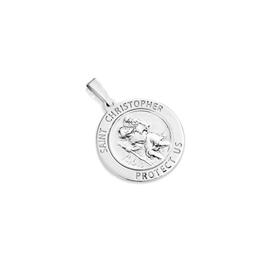 Silver-22mm-Round-St-Christopher-Medal on sale