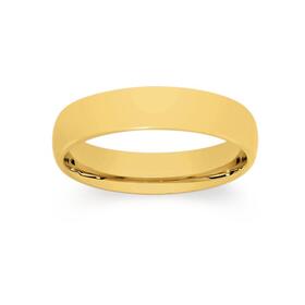 9ct+Gold+5mm+Comfort+Fit+Wedding+Band