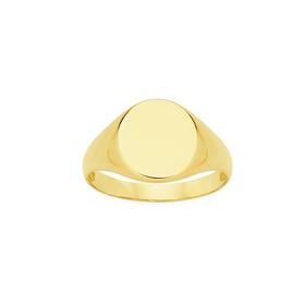 9ct+Gold+Round+Signet+Ring