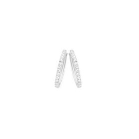 Silver-CZ-Thin-Claw-Set-Hoop-Earrings on sale