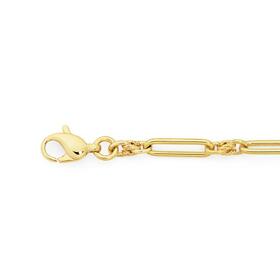 9ct-Gold-19cm-Solid-Fancy-Knot-Paperclip-Bracelet on sale