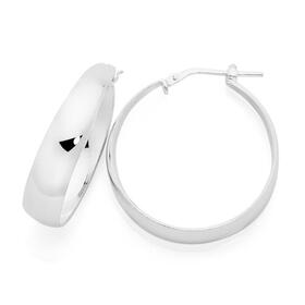 Silver-25mm-Large-Wide-Hoop-Earrings on sale