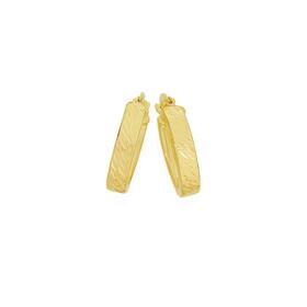 9ct-Gold-10mm-Square-Rube-Diamond-Cut-Hoop-Earrings on sale