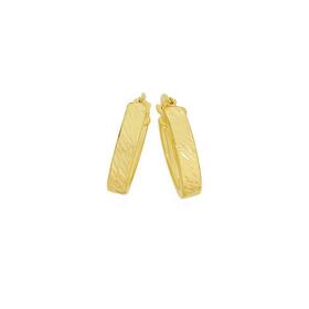 9ct-Gold-10mm-Square-Rube-Diamond-Cut-Hoop-Earrings on sale