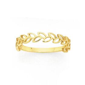 9ct+Gold+Wreath+Stacker+Ring