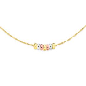 9ct-Gold-Tri-Tone-45cm-Mini-7-Rings-of-Luck-Necklet on sale