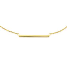 9ct-Gold-45cm-Solid-Curb-Fine-Bar-Necklet on sale