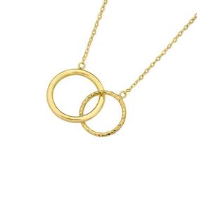 9ct-Gold-45cm-Linked-Circles-Trace-Necklet on sale