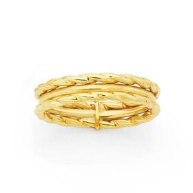 9ct+Gold+Twist+and+Polished+Dress+Ring