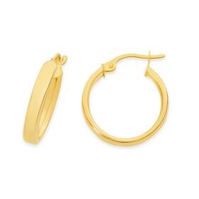 9ct+Gold+15mm+Square+Hoop+Earrings